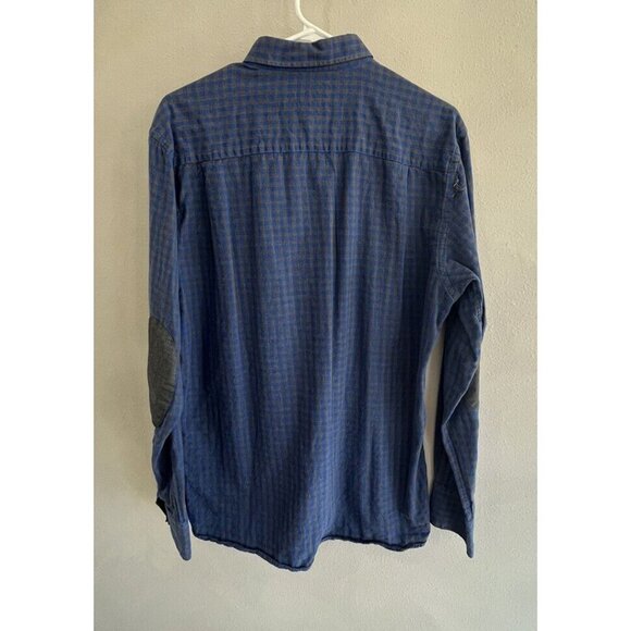 Luchiano Visconti Shirt Mens Large Blue Gray Cotton Long Sleeve Button Down Flaw - Picture 2 of 5